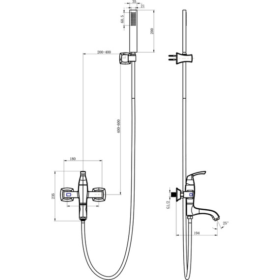Смеситель для ванны Lemark Nubira LM6214ORB, черный - фото 2