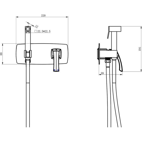 Набор для гигиенического душа Lemark Nubira LM6219ORB, черный - фото 3