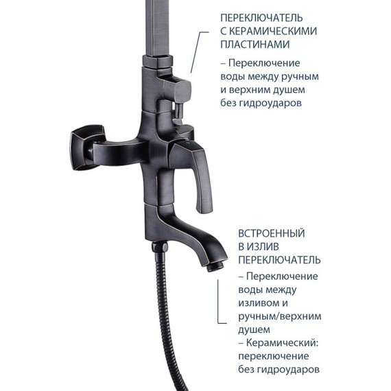 Душевая стойка Lemark Nubira LM6262ORB, черный - фото 2
