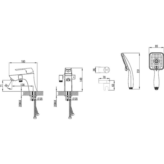 Смеситель для ванны Lemark Unit LM4515C - фото, картинка 2 Смеситель для ванны Lemark Unit LM4515C - фото 2
