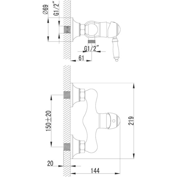 Смеситель для душа Lemark Villa LM4803B, бронза - фото 5
