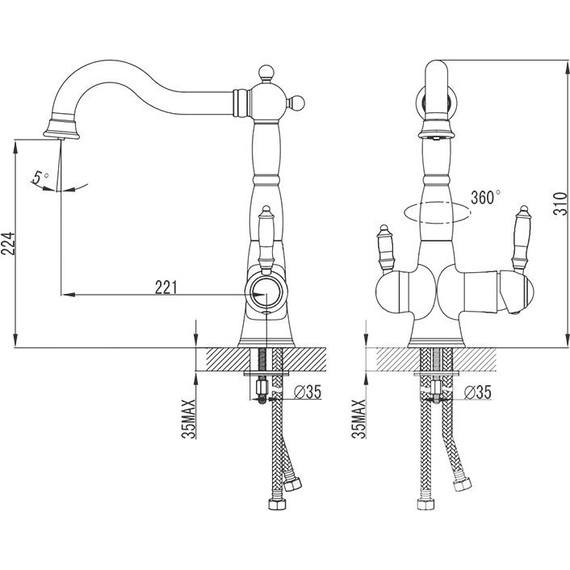 Смеситель для кухни Lemark Villa LM4858B, бронза - фото 6