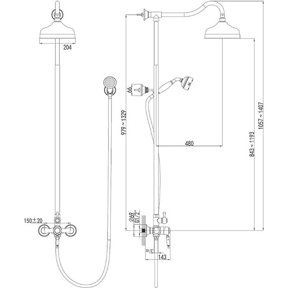 Душевая стойка Lemark Villa LM4860B, бронза - фото 4
