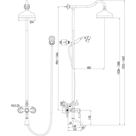 Душевая стойка Lemark Villa LM4862B, бронза - фото, картинка 4 Душевая стойка Lemark Villa LM4862B, бронза - фото 4