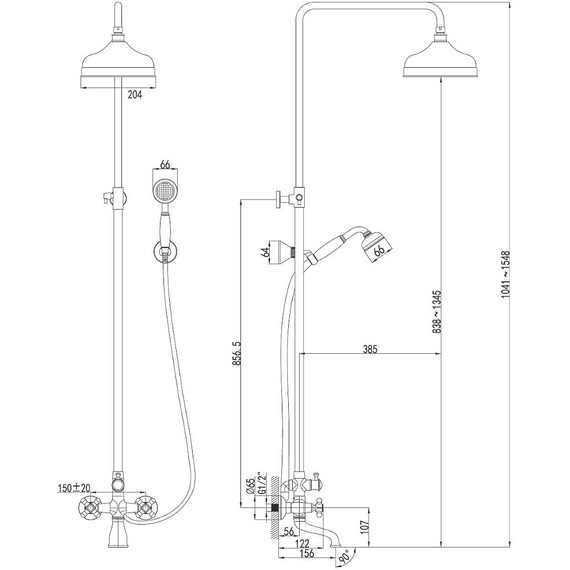 Душевая стойка Lemark Vintage LM2862B, бронза - фото 3