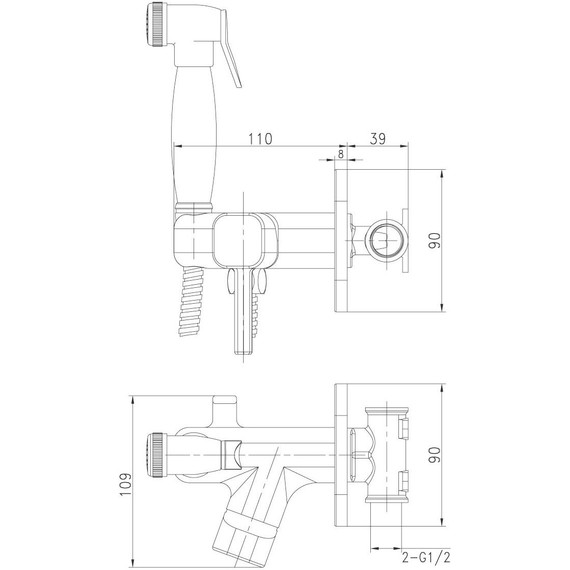 Набор для гигиенического душа Lemark Solo LM7165B, бронза - фото 2