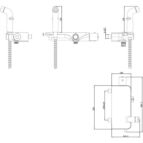 Набор для гигиенического душа с термостатом Lemark Solo LM7169CW, хром/белый - фото 2