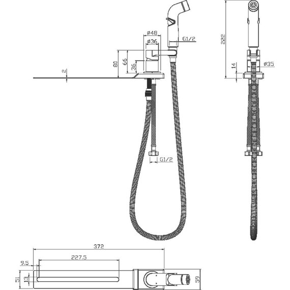 Смеситель Lemark Solo LM7170CW с гигиеническим душем, устанавливаемый на унитаз - фото 2