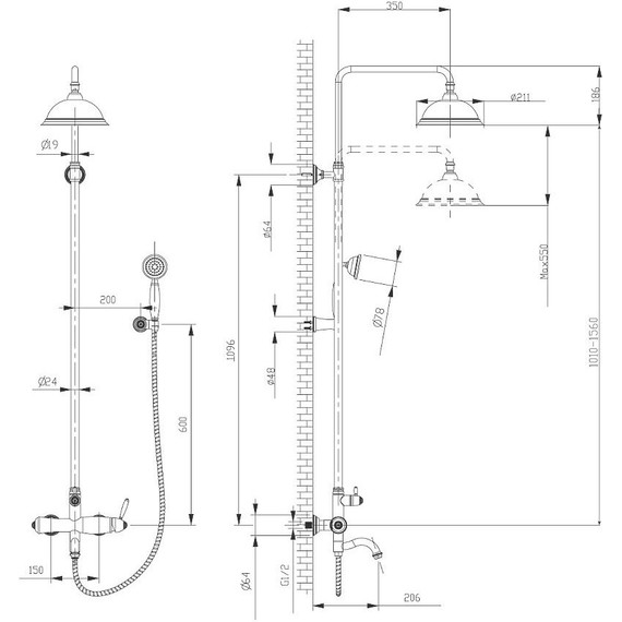 Душевая стойка Lemark Spark LM6762RG, розовое золото - фото 3