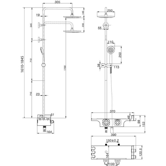 Душевая стойка с термостатом Lemark Tropic LM7008C - фото 3