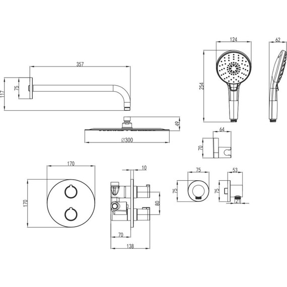 Душевая система для душа с термостатом Lemark Yeti LM7829C - фото 2
