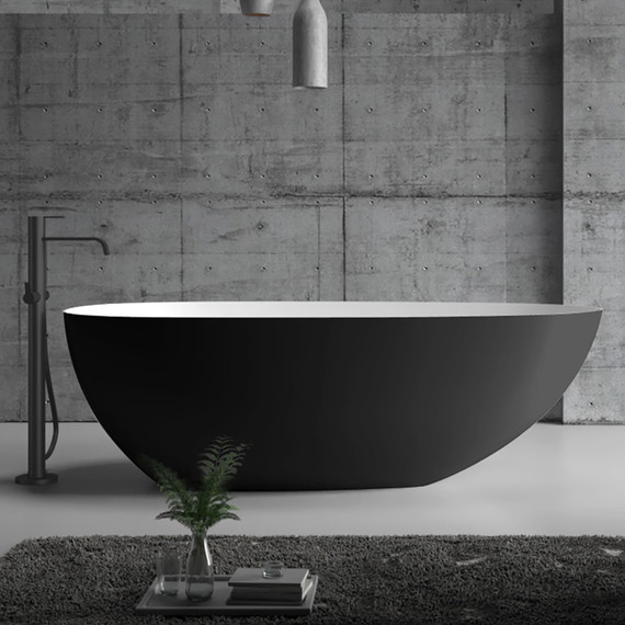 Ванна отдельностоящая Abber AB9211MB 170x80 см, черный матовый - фото 