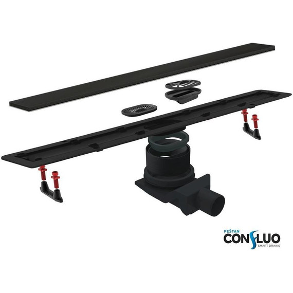 Трап Pestan (BETTOSERB) Confluo Frameless Line Black Matte 85 см 13701322, черный матовый (под плитку), Цвет производителя: чёрный, Размер трапа: 850 - фото 3