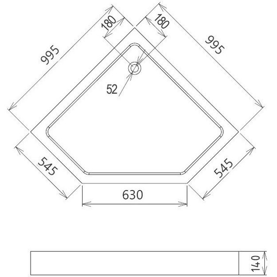 Поддон акриловый Gemy 100x100 см ST11T - фото 2