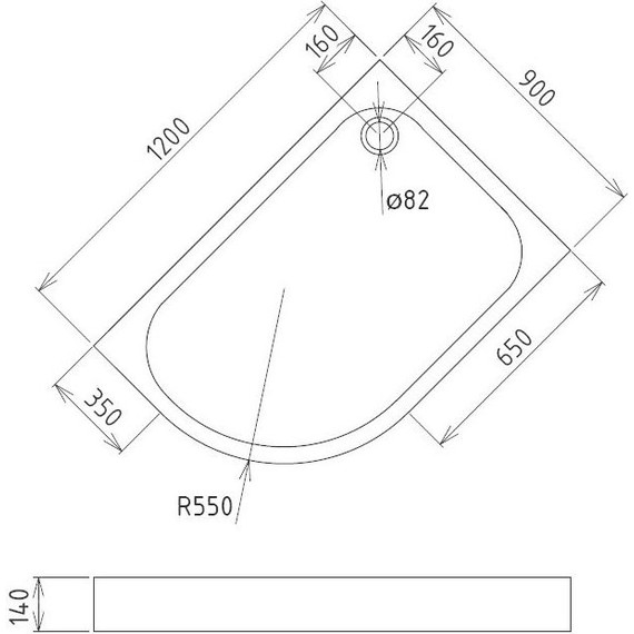 Поддон акриловый Gemy 120x90 см ST20 R - фото 2
