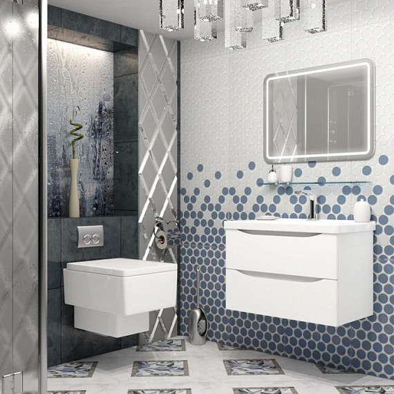 Тумба подвесная с раковиной Opadiris Элеганс 80 см, белый матовый - фото 5