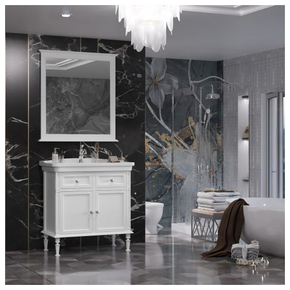 Зеркало Opadiris Кантара 85 см, белый матовый - фото 2