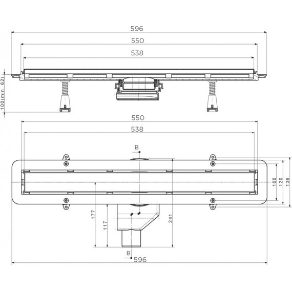 Душевой трап с поддоном Pestan (BETTOSERB) Confluo Frameless Line 55 см 40007822SS, хром матовый (под плитку) - фото 12