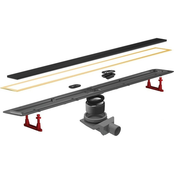 Трап Pestan (BETTOSERB) Confluo Premium Black Glass Line Gold 85 см 13100118, нержавеющая сталь/стекло, золото/черный, Цвет производителя: чёрный, золото, Размер трапа: 850 - фото 2