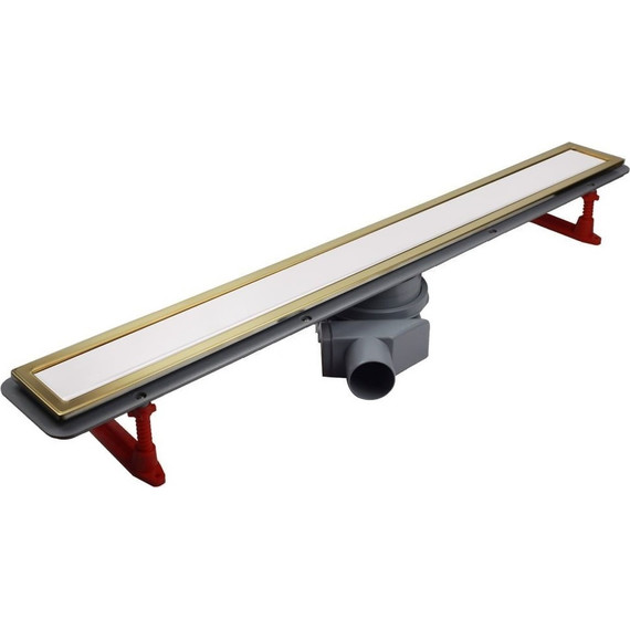 Трап Pestan (BETTOSERB) Confluo Premium White Glass Line Gold 75 см 13100123, нержавеющая сталь/стекло, золото/белый, Цвет производителя: белый, золото, Размер трапа: 750 - фото 