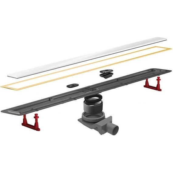 Трап Pestan (BETTOSERB) Confluo Premium White Glass Line Gold 95 см 13100126, нержавеющая сталь/стекло, золото/белый, Цвет производителя: белый, золото, Размер трапа: 950 - фото 2