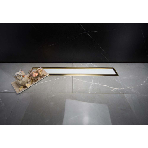 Трап Pestan (BETTOSERB) Confluo Premium White Glass Line Gold 75 см 13100123, нержавеющая сталь/стекло, золото/белый, Цвет производителя: белый, золото, Размер трапа: 750 - фото 7