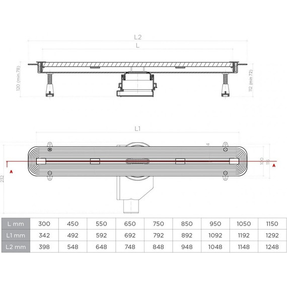 Трап Pestan (BETTOSERB) Confluo Slim Line + 55 см 13100026, хром матовый - фото 8