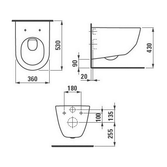 Инсталляция Grohe Rapid с подвесным унитазом Laufen Pro Rimless (кнопка хром квадратная) - фото 9