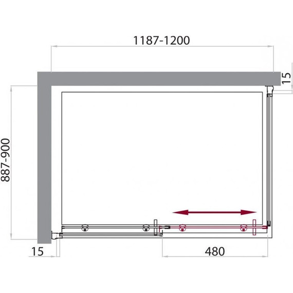 Душевое ограждение BelBagno 120x90 см UNO-AH-1-120/90-C-Cr, хром/прозрачное - фото 6