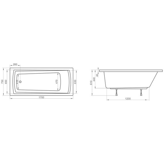 Ванна акриловая Ravak Set Domino Plus 170x75 см 70508024 (комплект) - фото, картинка 3 Ванна акриловая Ravak Set Domino Plus 170x75 см 70508024 (комплект) - фото 3