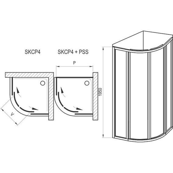 Душевое ограждение Ravak Supernova SKCP4 80x80 см 3114O30211 чёрный/pearl - фото 5
