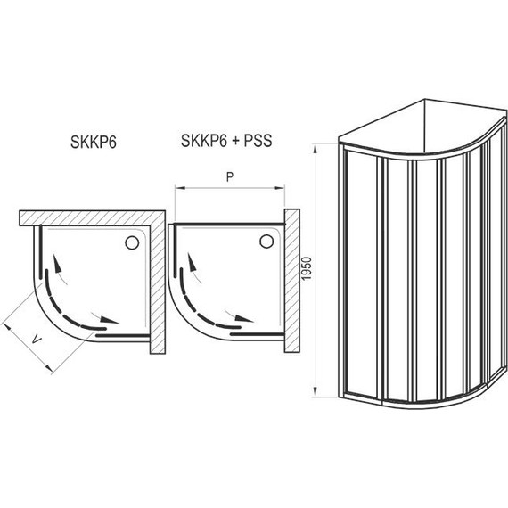 Душевое ограждение Ravak Supernova SKKP6 80x80 см 3204O302Z1 чёрный/прозрачное - фото 4