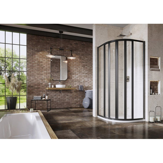 Душевое ограждение Ravak Supernova SKKP6 90x90 см 3207O302ZG чёрный/матовое - фото 2
