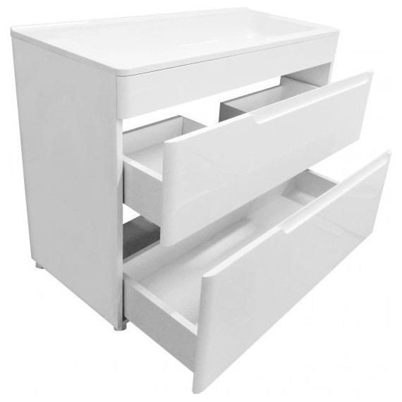 Тумба напольная с раковиной Эстет Kare Luxe 80 см (2 ящика) ФР-00005719 - фото 3