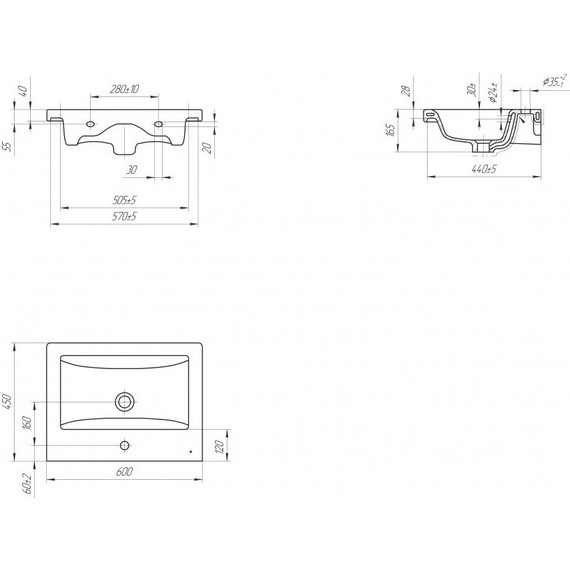 Тумба подвесная с раковиной Cersanit Lara 60 см 64134, орех - фото 14