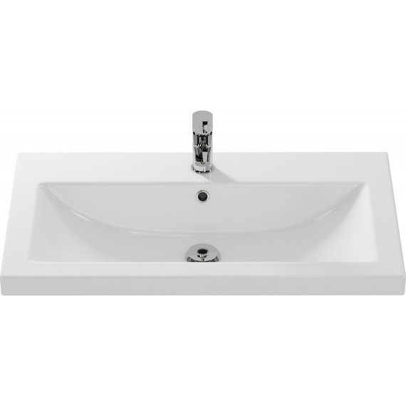 Тумба подвесная с раковиной Cersanit Lara 80 см A63416, орех - фото 11