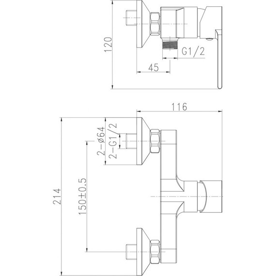 Смеситель для душа Cersanit Brasko Black 63109, черный, Цвет производителя: чёрный - фото 11
