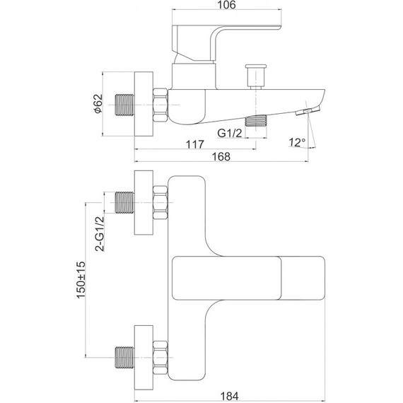 Смеситель для ванны Cersanit Geo А63040 - фото, картинка 13 Смеситель для ванны Cersanit Geo А63040 - фото 13