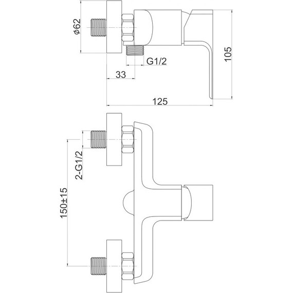 Смеситель для душа Cersanit Geo 63041 - фото 11
