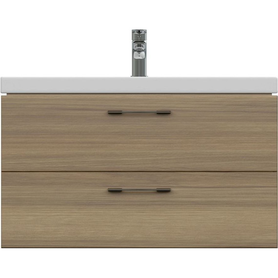 Тумба подвесная с раковиной Cersanit Lara 80 см A63416, орех - фото 7