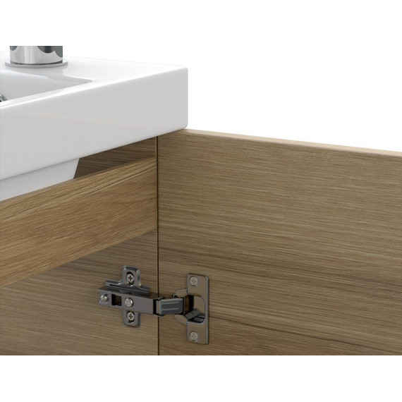 Тумба подвесная с раковиной Cersanit Lara 40 см A63420, орех - фото 5