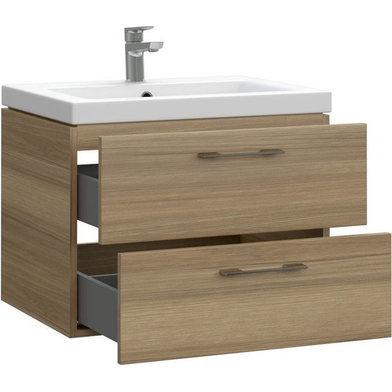 Тумба подвесная с раковиной Cersanit Lara 50 см A63413, орех - фото 4