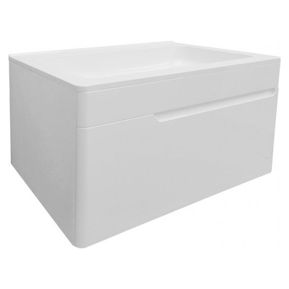 Тумба подвесная с раковиной Эстет Kare Luxe 80 см (1 ящик) ФР-00005718 - фото 