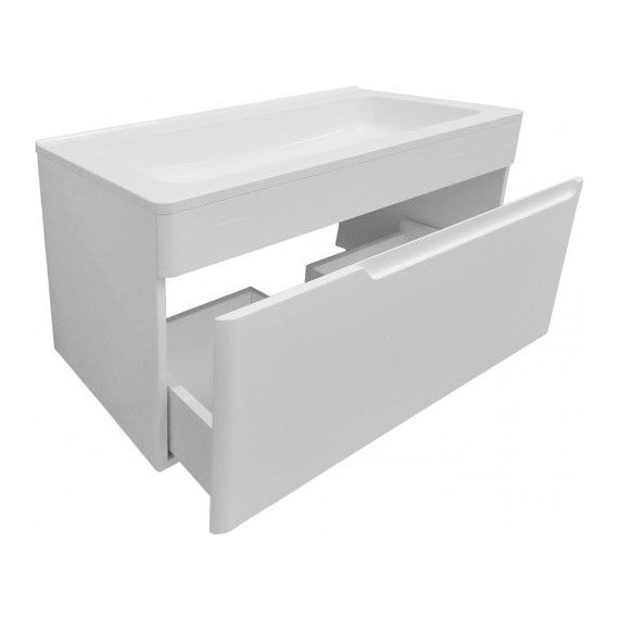 Тумба подвесная с раковиной Эстет Kare Luxe 80 см (1 ящик) ФР-00005718 - фото 3