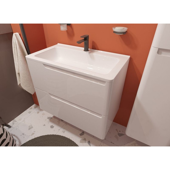 Тумба подвесная с раковиной Эстет Kare Luxe 60 см (2 ящика) ФР-00007074 - фото 5