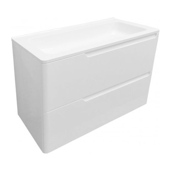 Тумба подвесная с раковиной Эстет Kare Luxe 80 см (2 ящика) ФР-00005715 - фото 