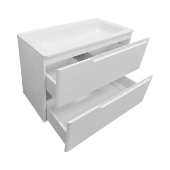 Тумба подвесная с раковиной Эстет Kare Luxe 80 см (2 ящика) ФР-00005715 - фото 3