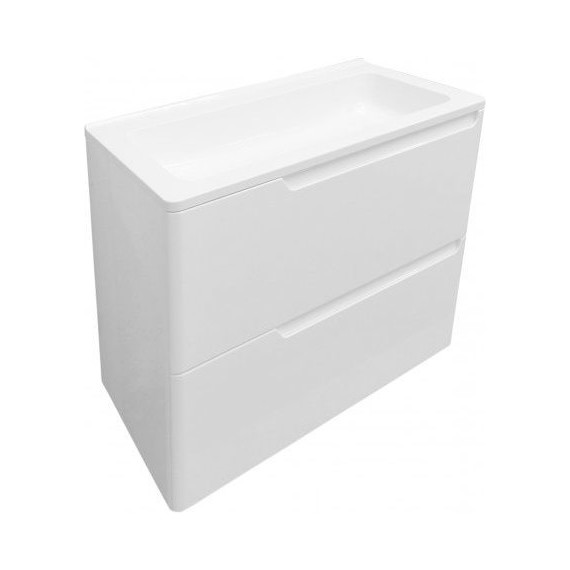 Тумба подвесная с раковиной Эстет Kare Luxe 60 см (2 ящика) ФР-00007074 - фото 