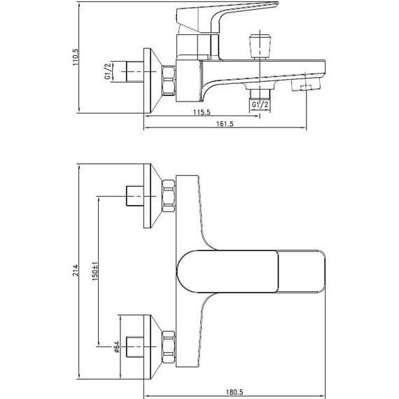 Смеситель для ванны Cersanit Nature А63064 - фото 9