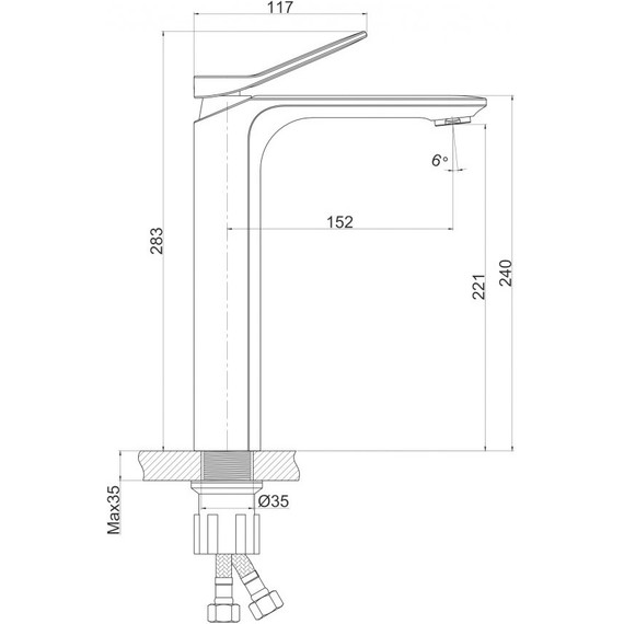 Смеситель для раковины высокий Cersanit Odra А63054 - фото, картинка 10 Смеситель для раковины высокий Cersanit Odra А63054 - фото 10